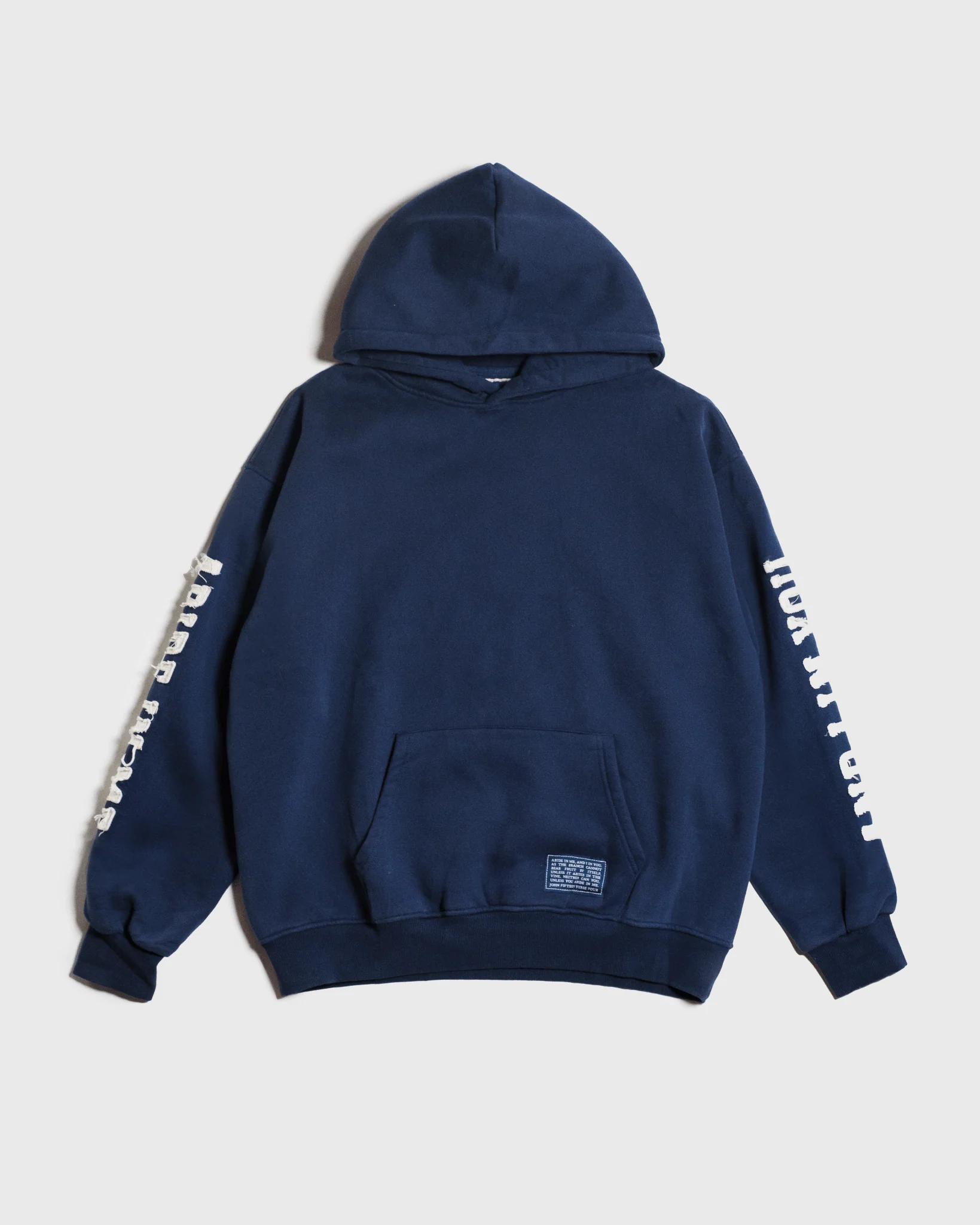 "Abide" Navy Comfort Hoodie - Image 8