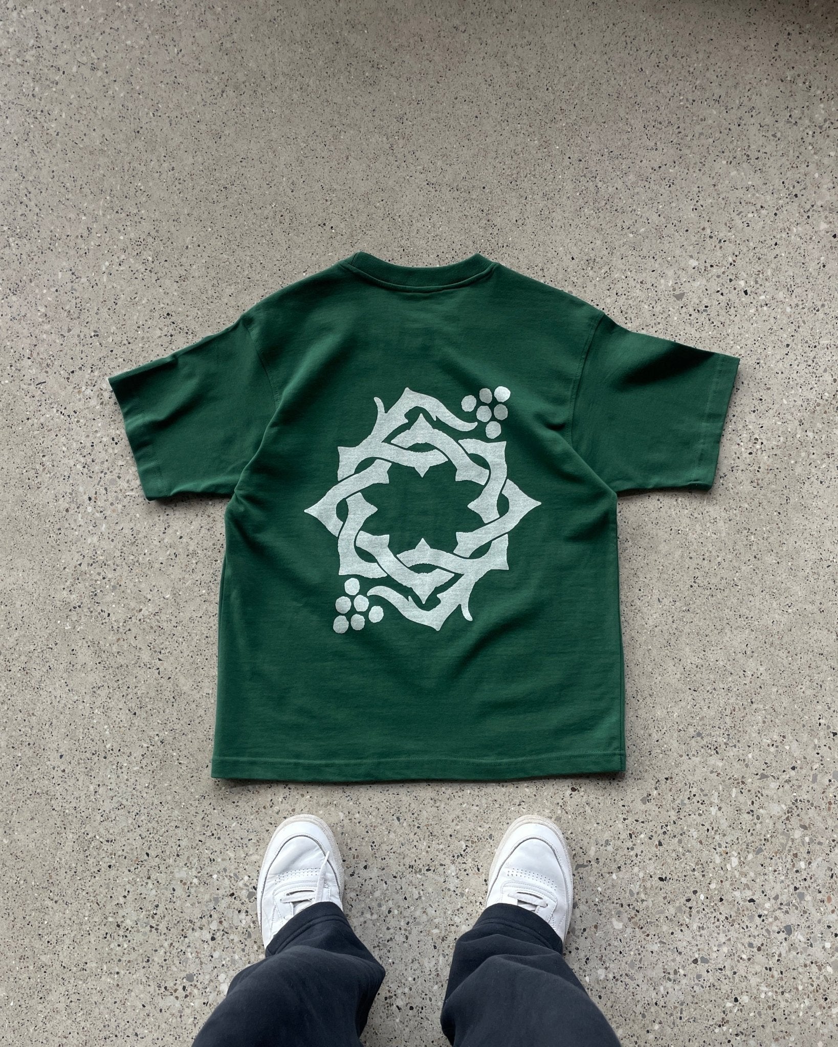 "Abide" Green Heavyweight Tee - Image 3