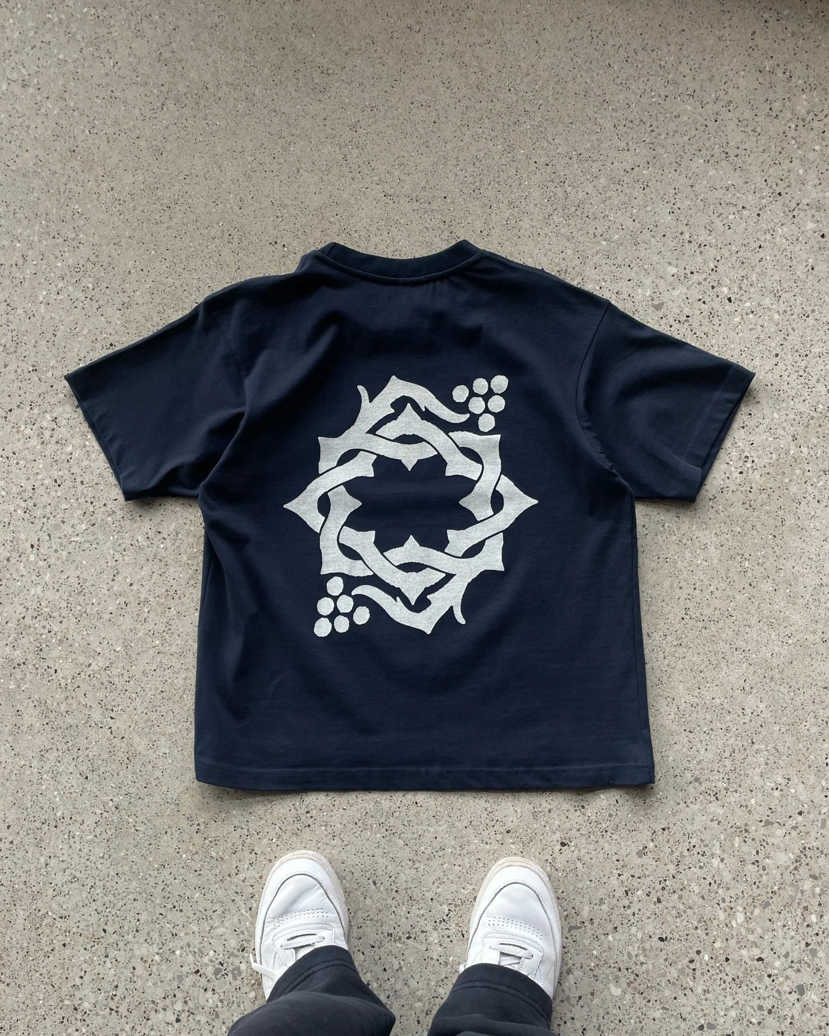 "Abide" Navy Heavyweight Tee - Image 3