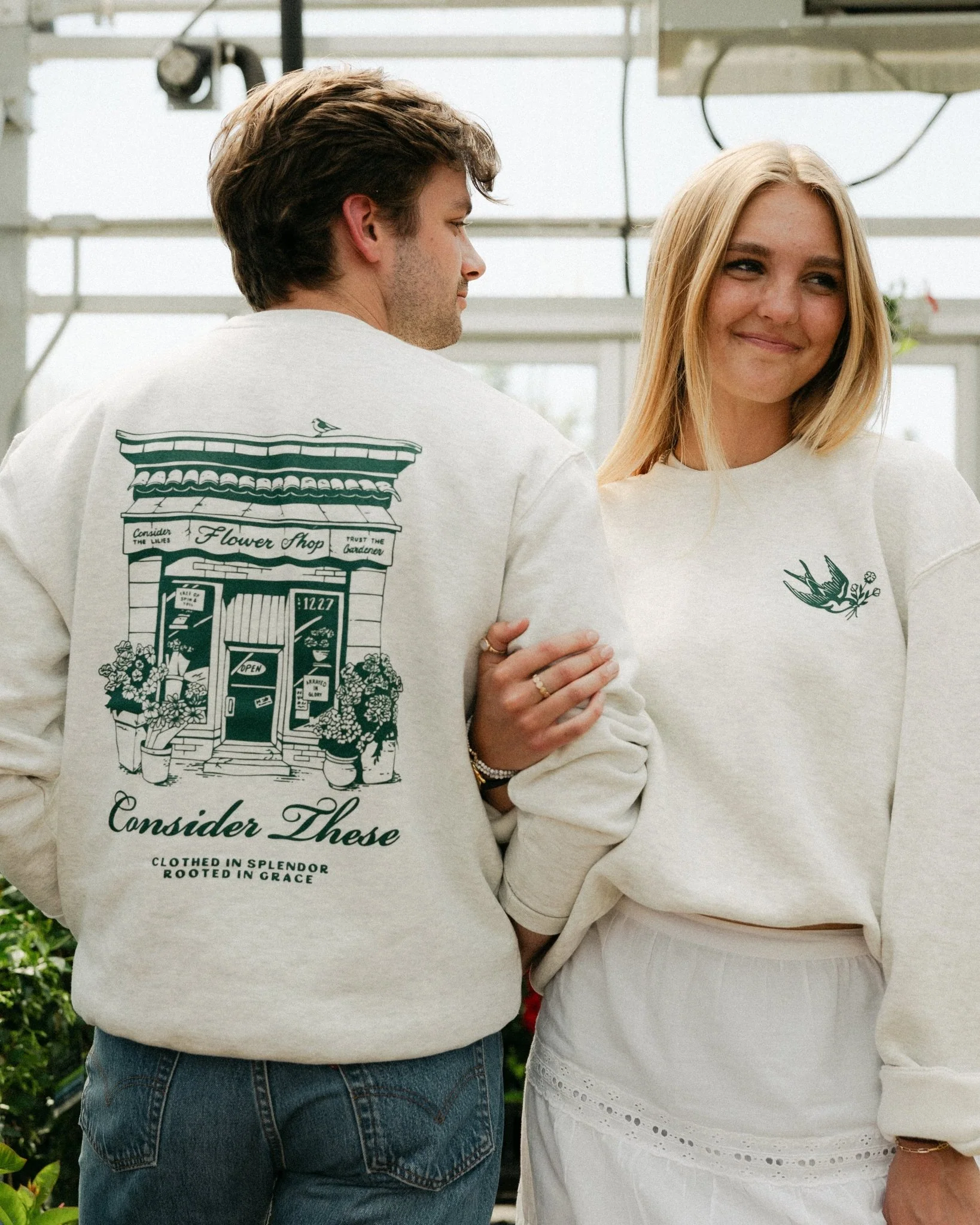 "God's Flower Shop" Oatmeal Crewneck - Image 3