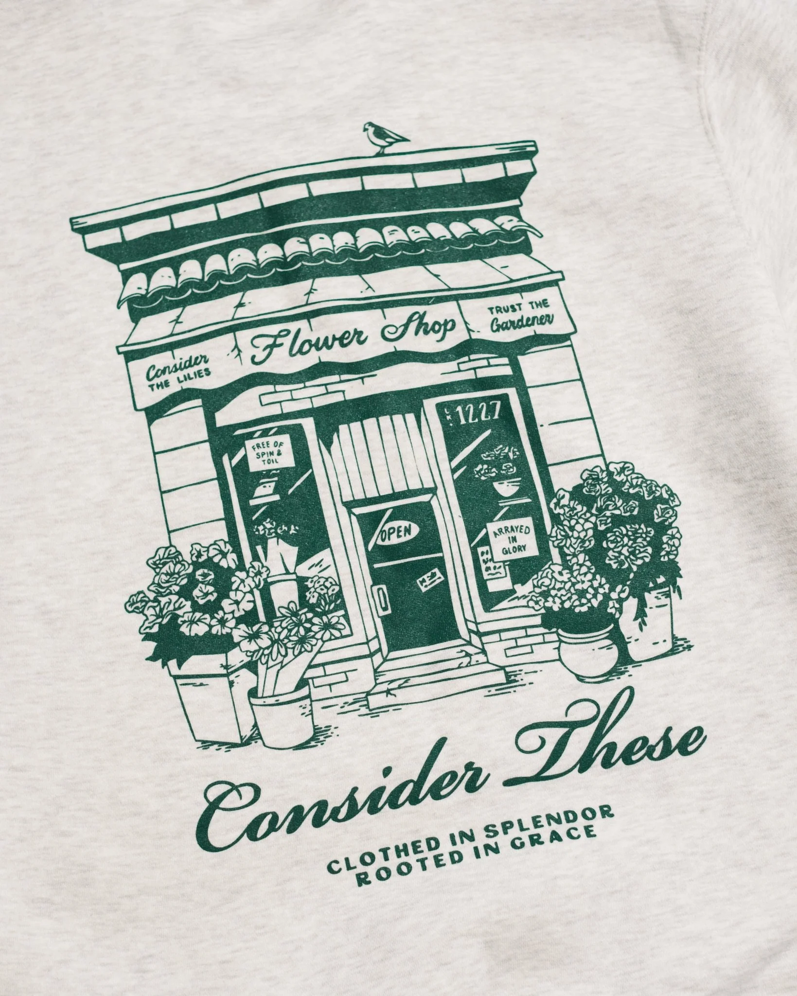 "God's Flower Shop" Oatmeal Crewneck - Image 6