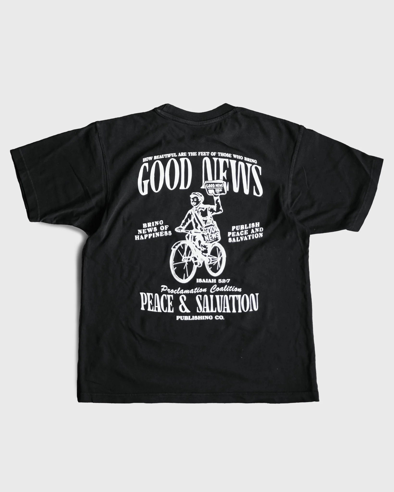 "Good News - Paper Boy" Black Heavyweight Tee - Image 3
