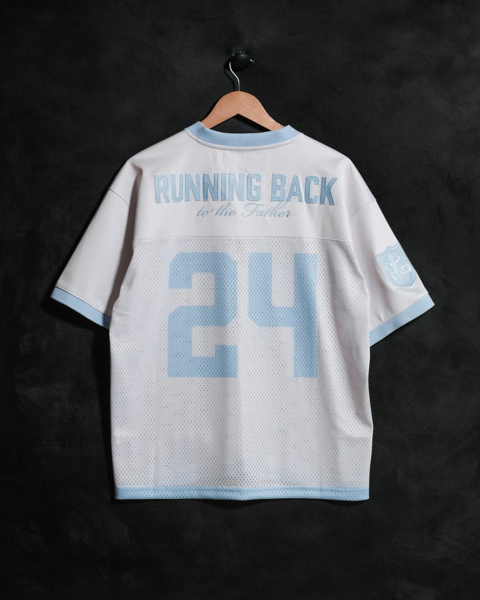 "Homecoming - Luke 15:24" White & Blue Jersey - Image 4