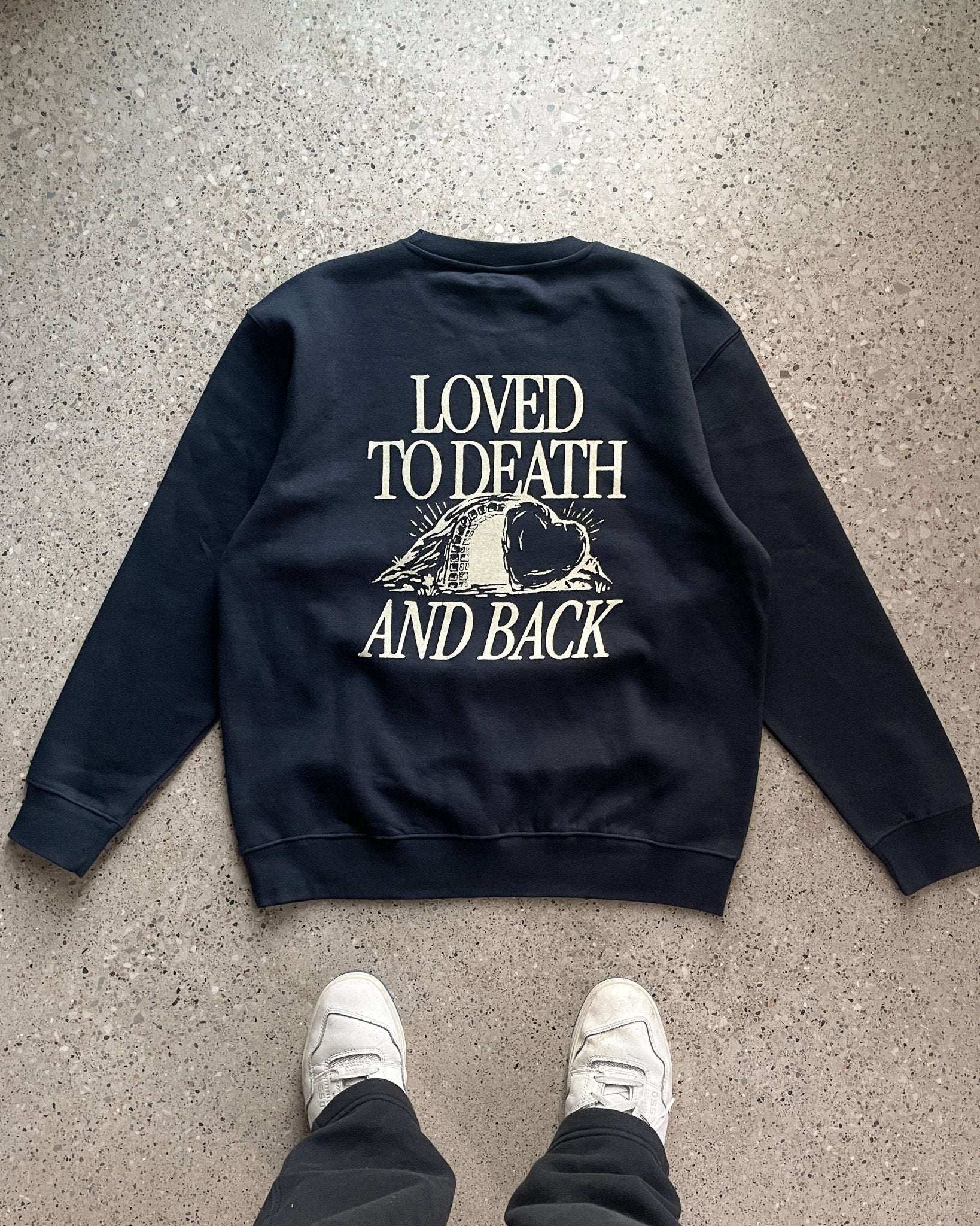 "Loved to Death" Navy Crewneck - Image 3