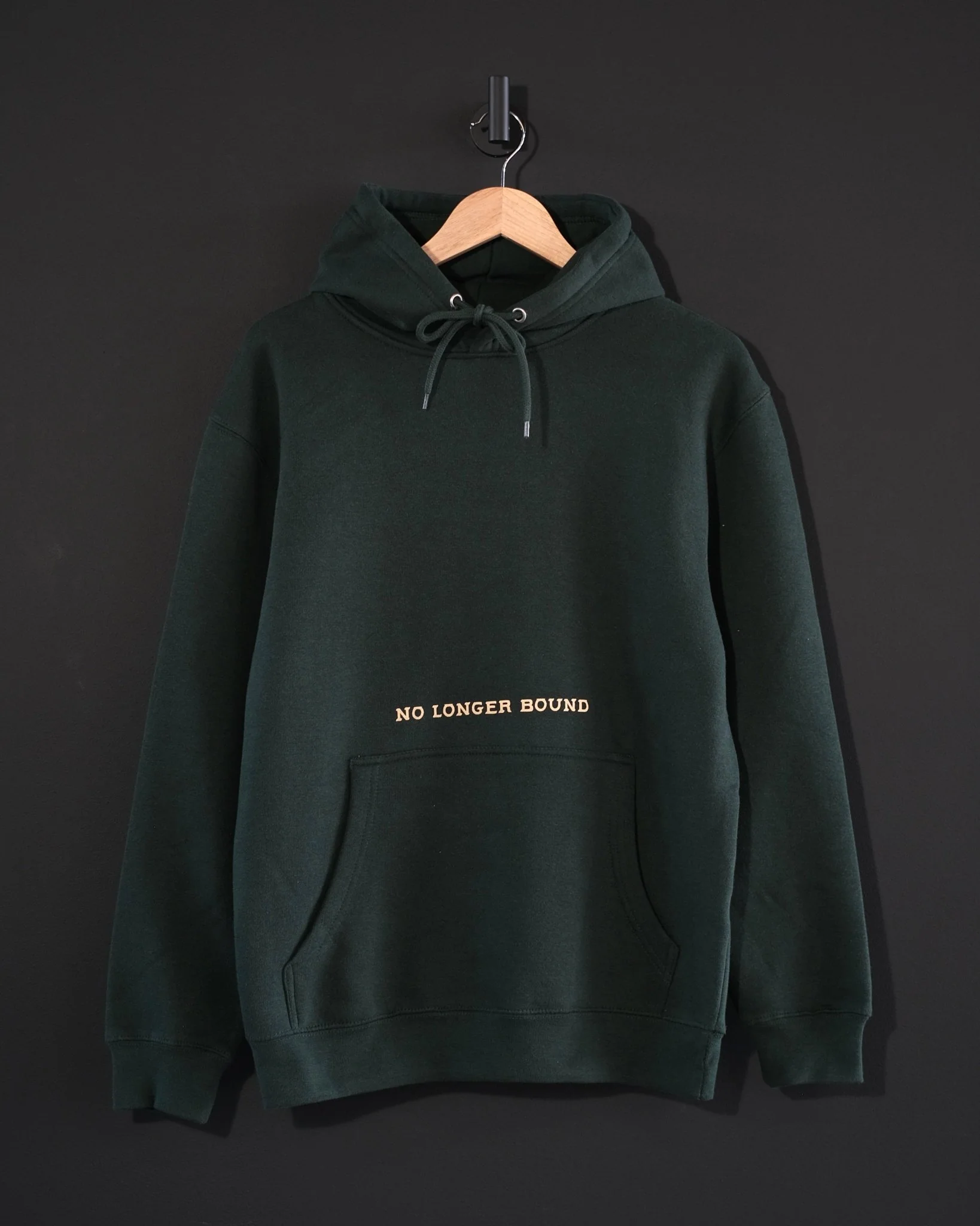 "No Longer Bound" Forrest Green Hoodie - Image 4