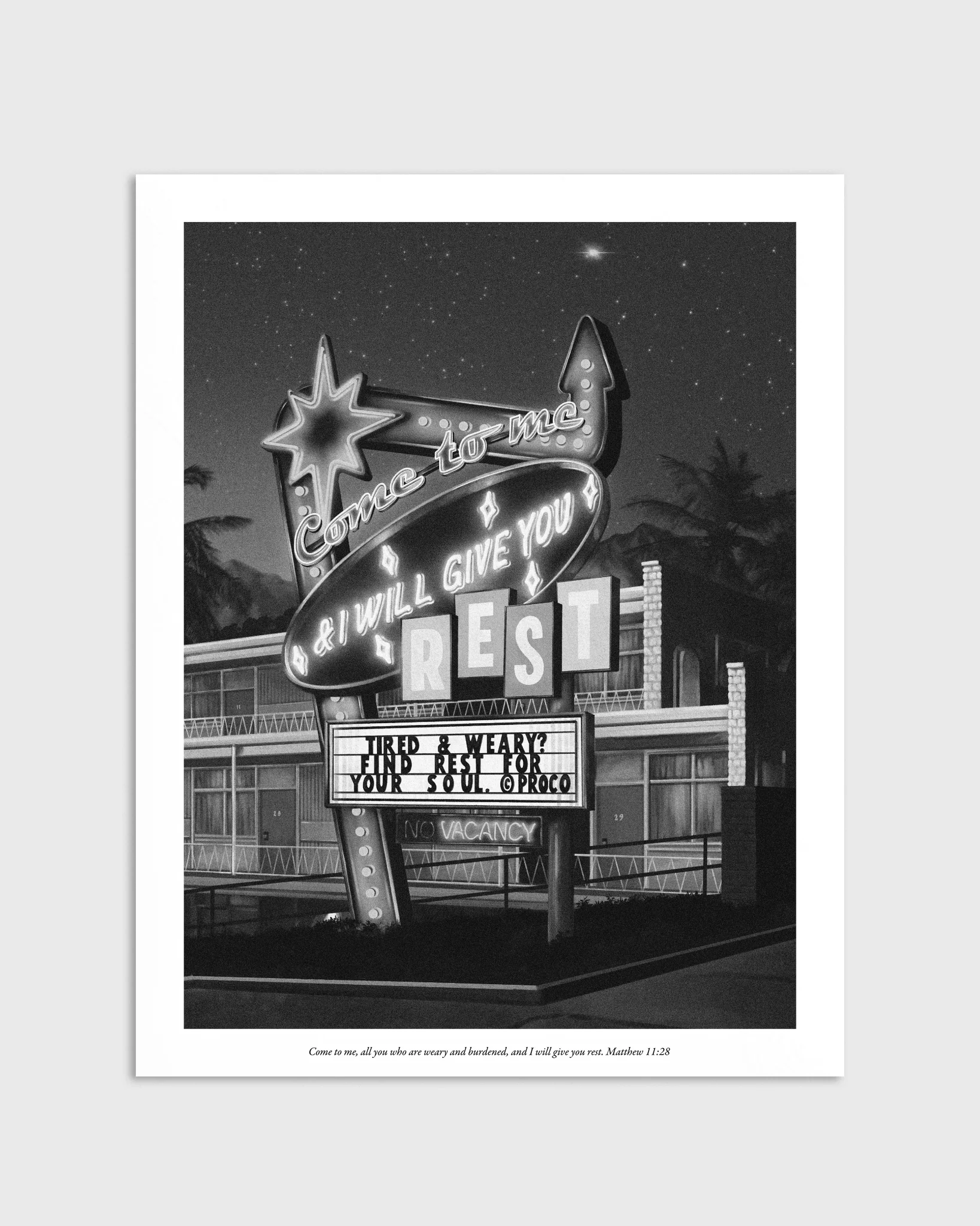 "Rest Motel" 16x20 Art Print - Image 3