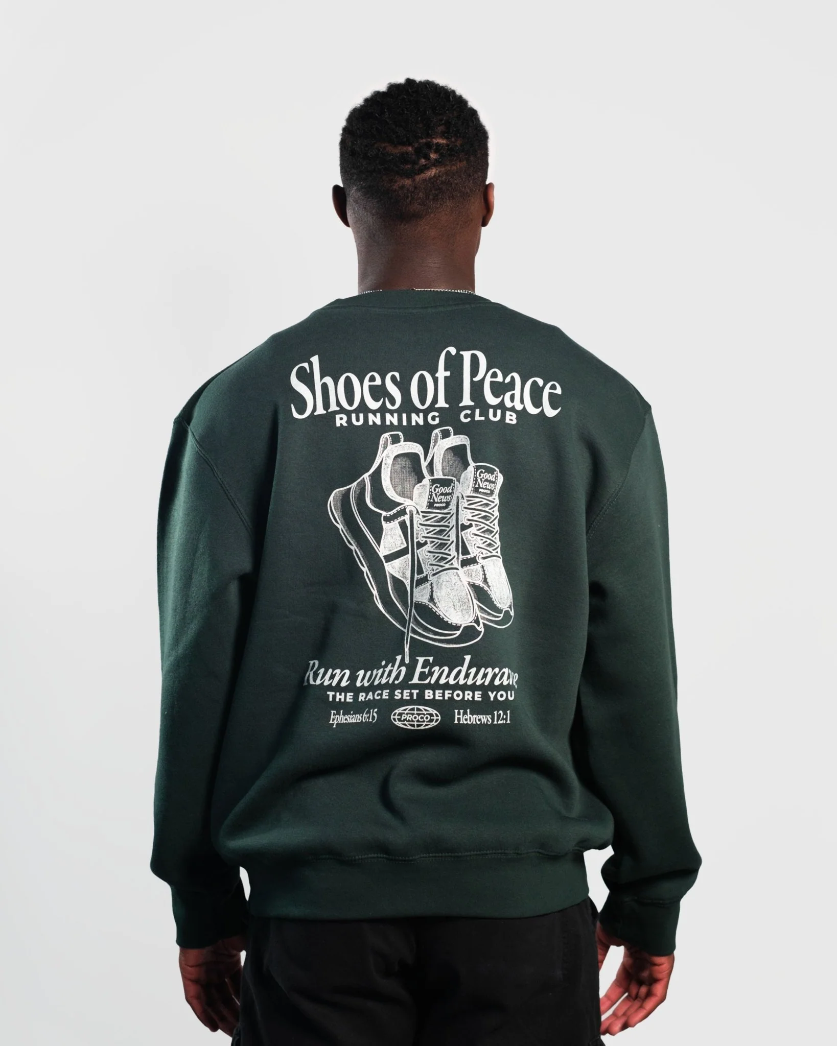 "Run With Endurance" Pine Green Crewneck - Image 3