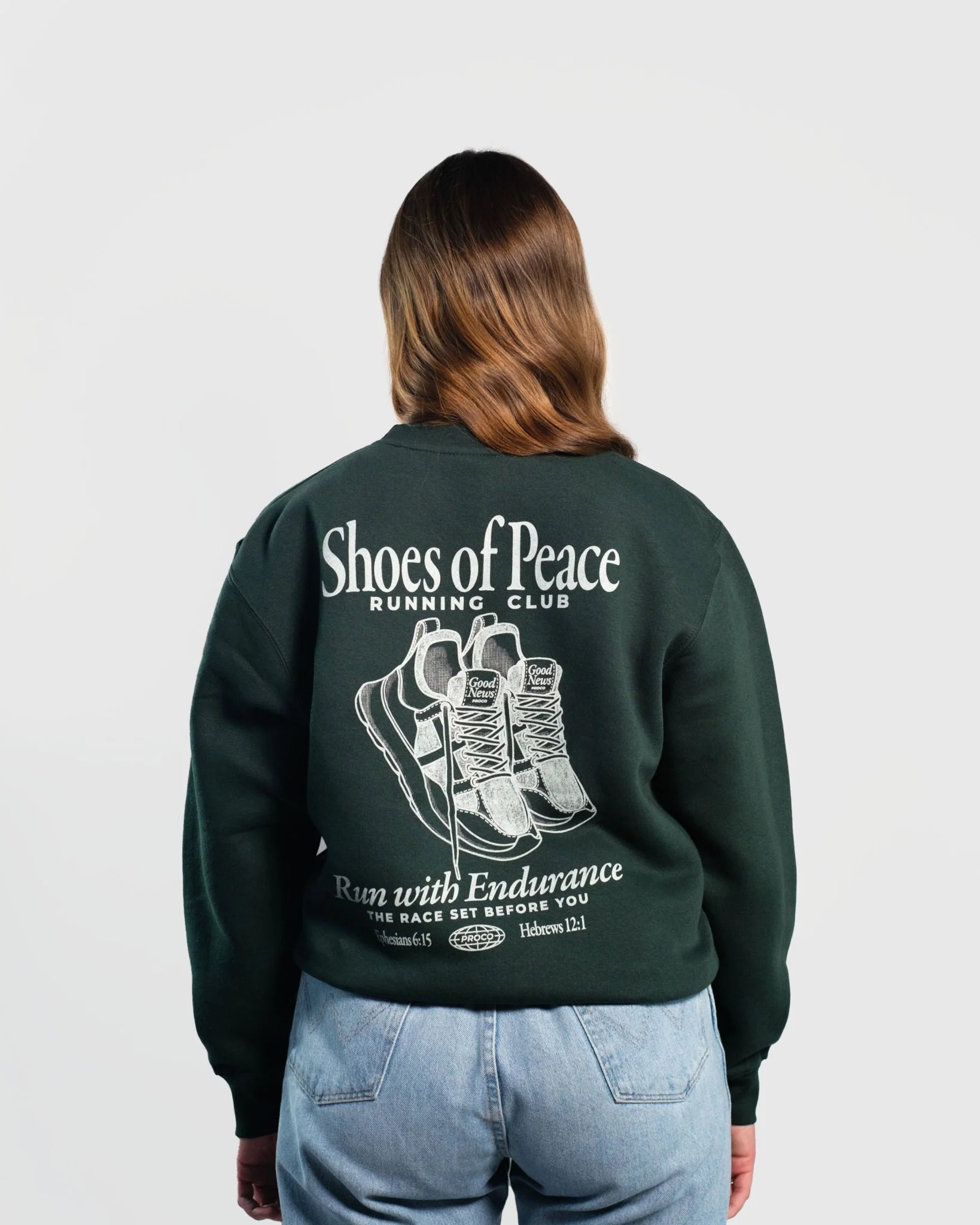 "Run With Endurance" Pine Green Crewneck - Image 5