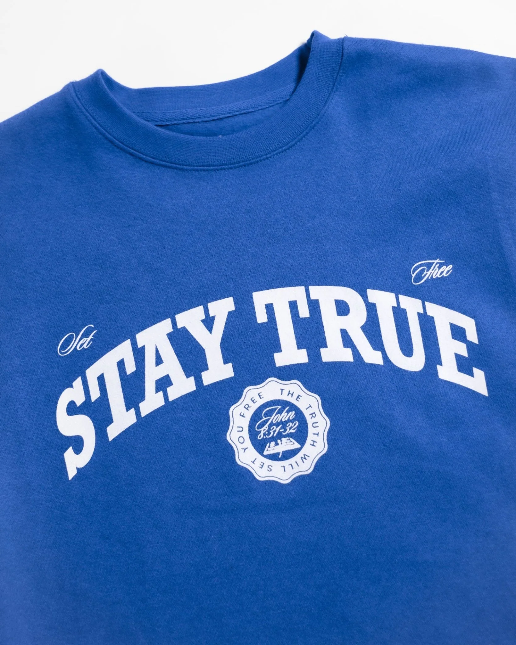 "Set Free X Stay True" Royal Blue Crewneck - Image 9