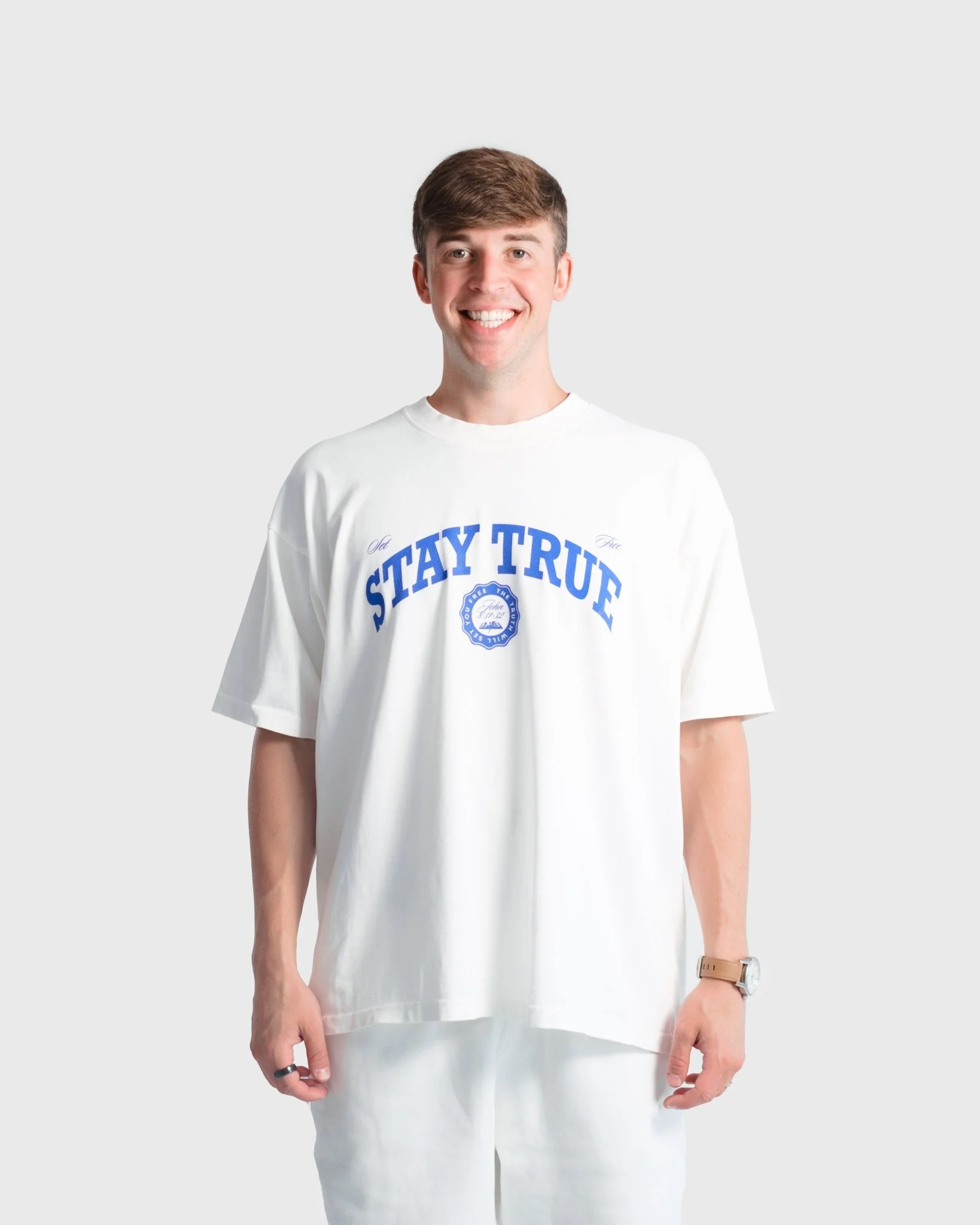 "Set Free X Stay True" White Heavyweight Tee (Clear-Out) - Image 7