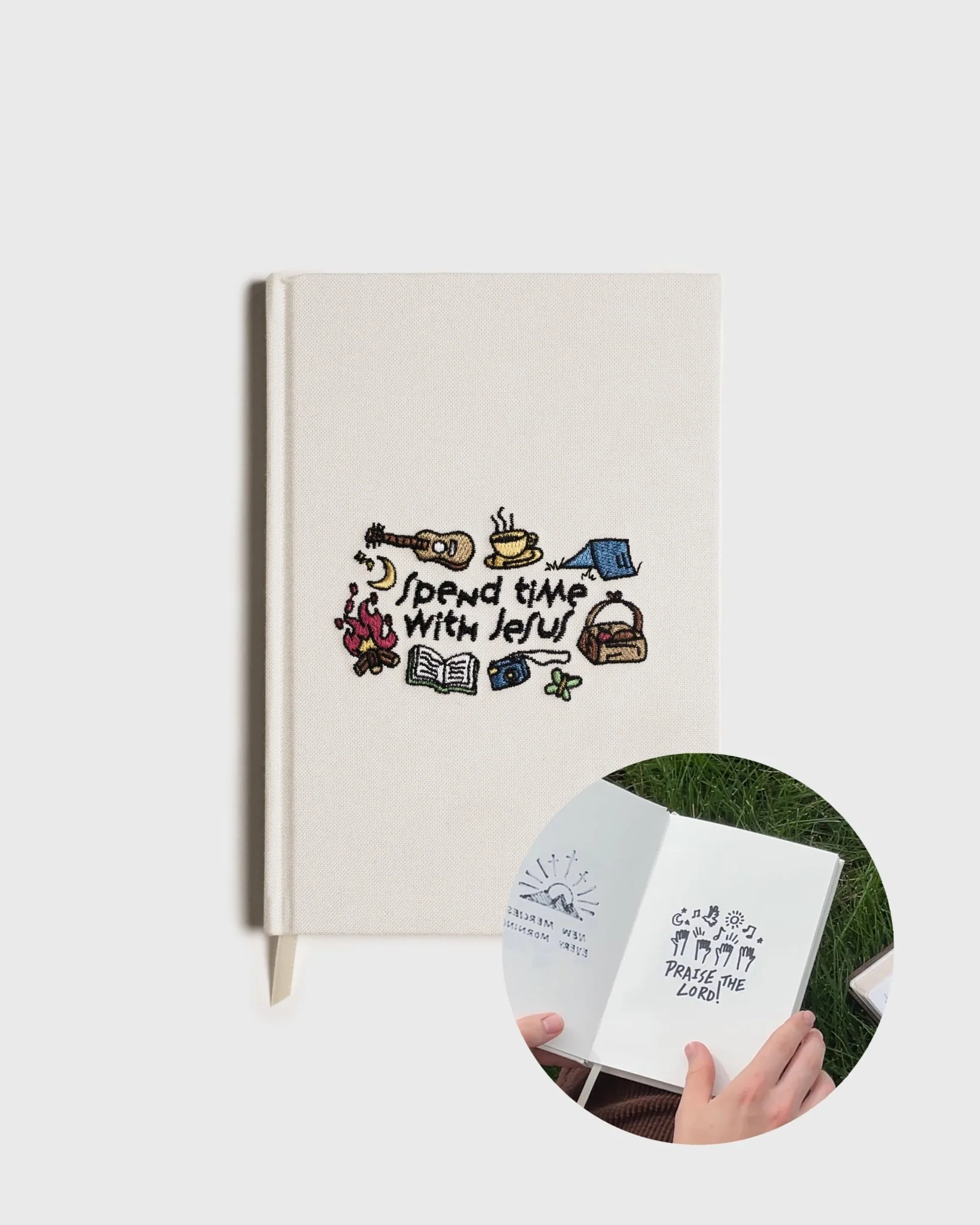 "Spend Time With Jesus" Embroidered Sketchbook - Image 3