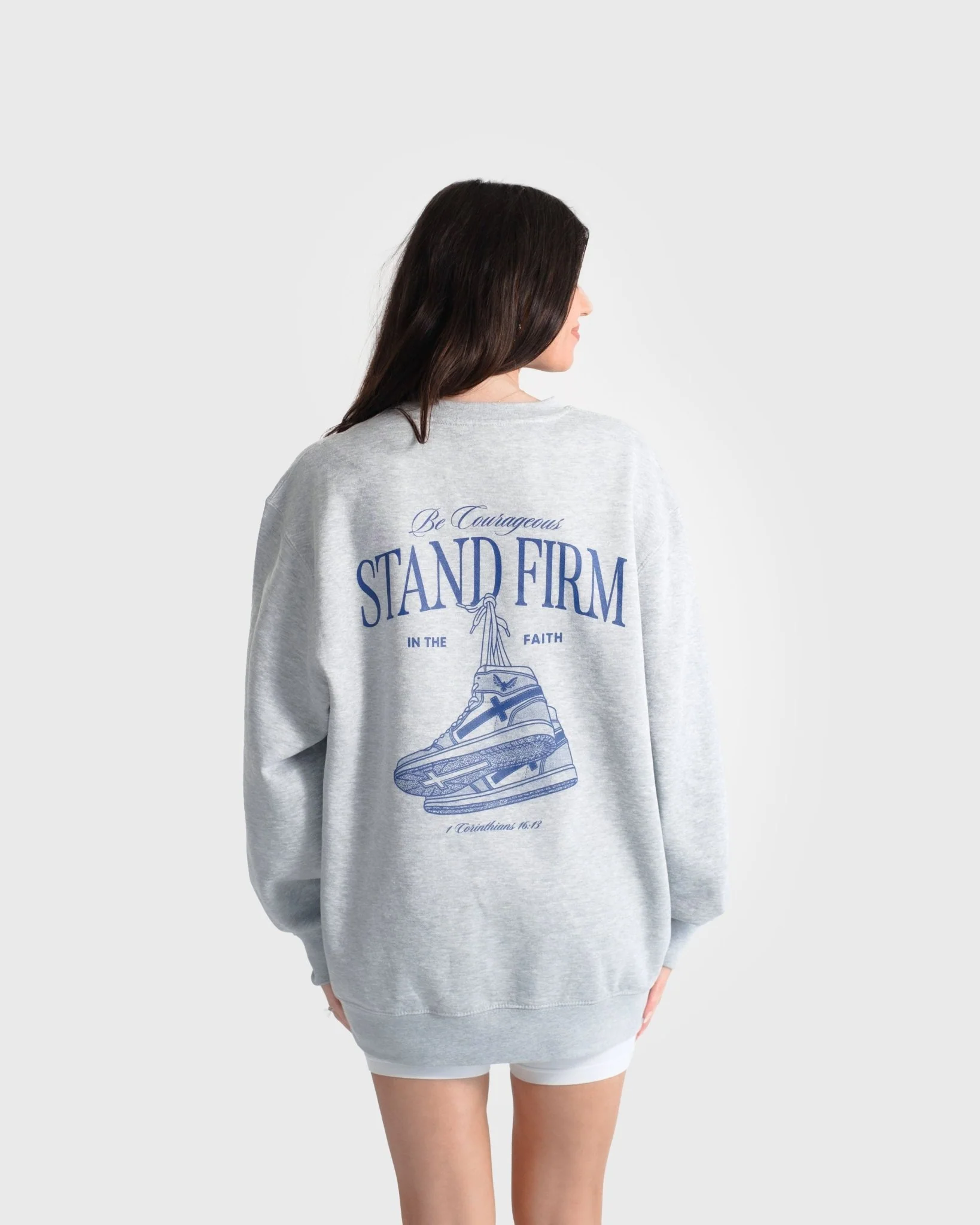 "Stand Firm X Stay True" Heather Grey Crewneck (Clear-Out) - Image 6