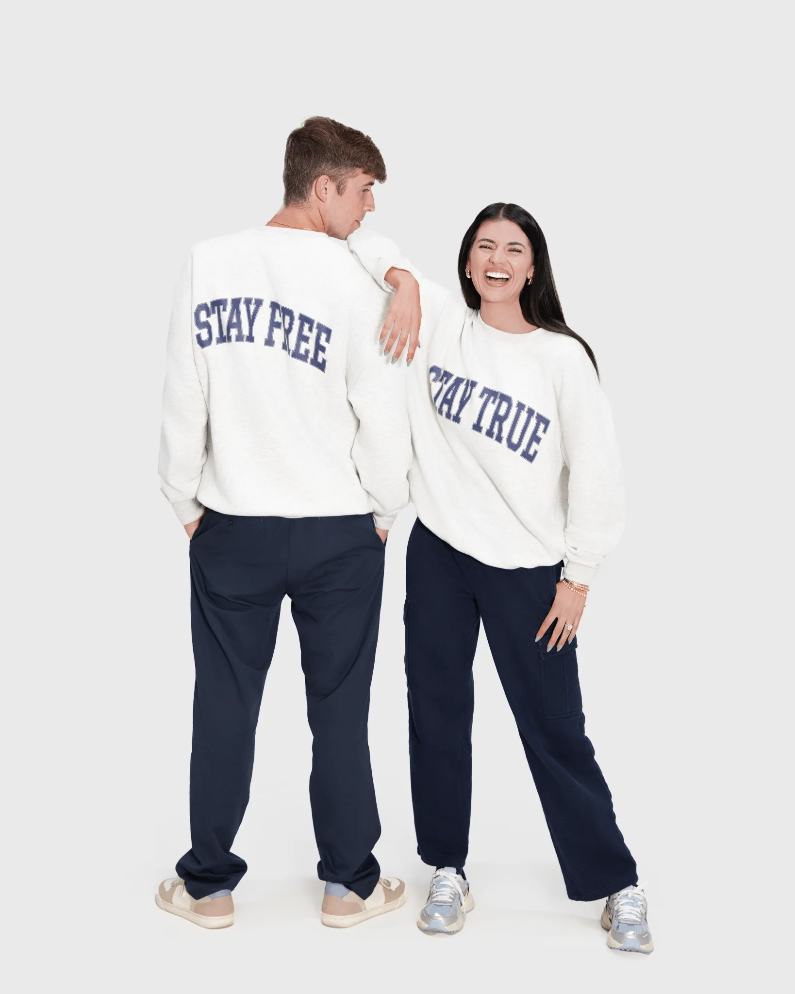 "Stay True X Stay Free" Oatmeal Crewneck - Image 3