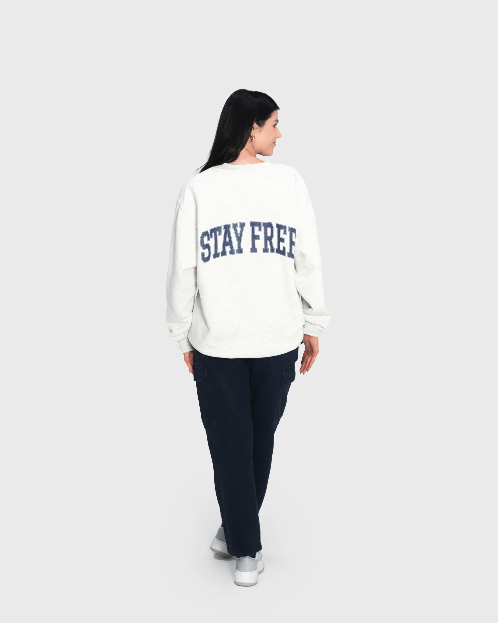 "Stay True X Stay Free" Oatmeal Crewneck - Image 5